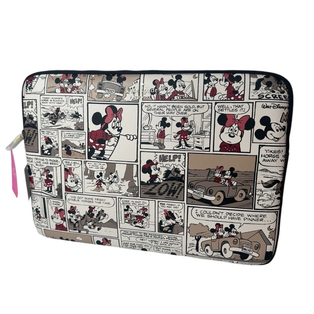 Kate Spade x Disney Minnie Mouse Comic Strip Universal 15 Inch Laptop Sleeve - Picture 2 of 5